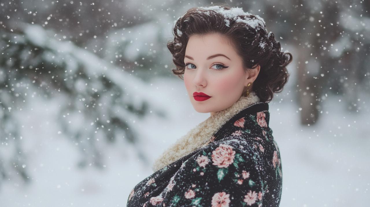 Tendencias 2024: Vestido Años 50 Invierno Talla Grande en Terciopelo y Lana para un Look Vintage